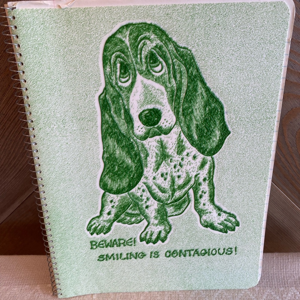 Vintage Touchables 1 Subject Theme Notebook “Beware Smiling Is Contagious” 1970s
